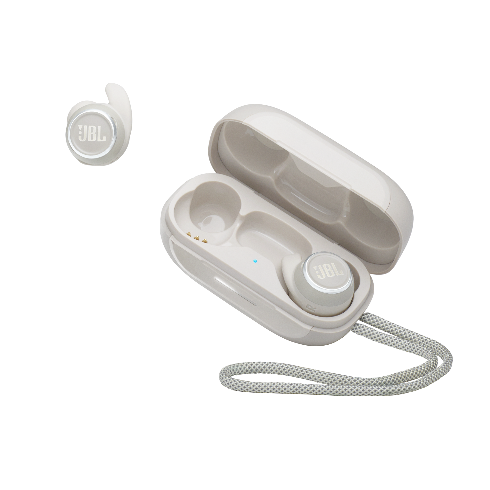 JBL Reflect Mini NC - White - Waterproof true wireless Noise Cancelling sport earbuds - Detailshot 7